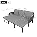 Merax Outdoorsofa 3-Sitzer, multifunktionales Gartenmöbel-Set mit ausziehbarer Liegefläche, spritzwassergeschütztes Gewebe, verzinkter Stahlrahmen, verwandelbar in Liegesessel, Grau
