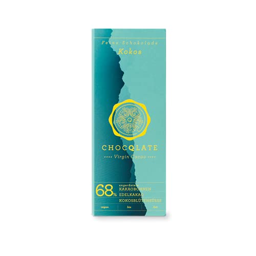CHOCQLATE Virgin Cacao Schokolade Kokos 68% Kakao 75g (bio, teils roh, vegan) – Bild 3