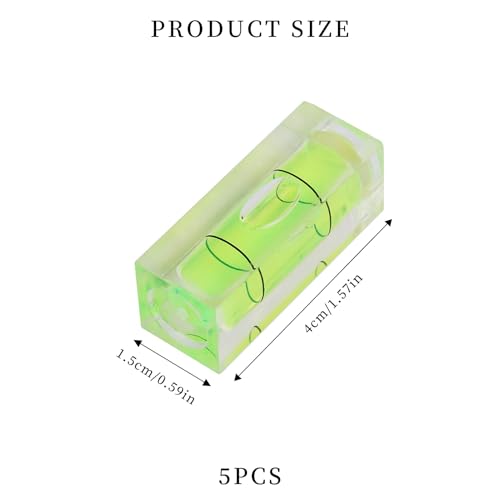 5 Stücke Mini Wasserwaage,15 × 15 × 40 Mm Libelle Wasserwaage,Kleine Wasserwaage,Wasserwaage Klein,Wasserwaage Für Möbel, Stative, Camping, Kameras, Wohnmobi