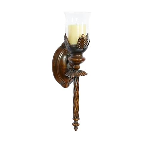Deco 79 Metal and Glass Candle Sconce Cover