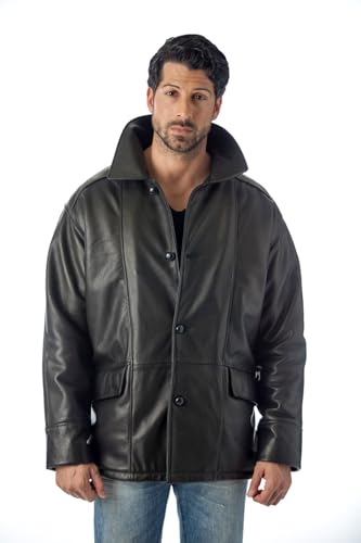 REED Men's Premium Four Button Car Coat Leather Jacket Made in USA2