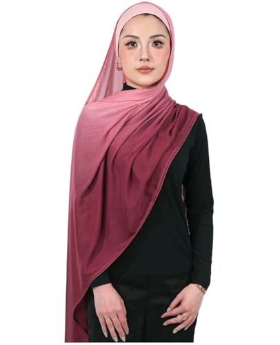 PeacePray Cachecol especial ombré de algodão modal hijab para mul...