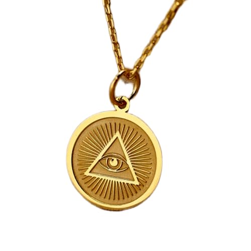 Collier œil protecteur argent plaqué or avec chaîne câble de 45,7 cm