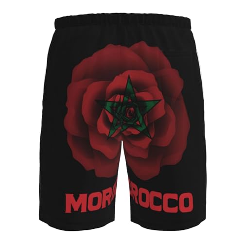 Skull Morocco Flag Men's Swim Trunks Bathing Mesh Lining Suit Swimsuits Beach Shorts 5