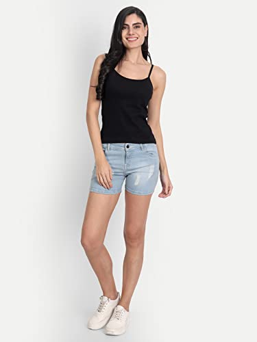 Image of Aimly Women's Regular Fit Cotton Camisole Slip Spaghetti | Combo Pack of 2