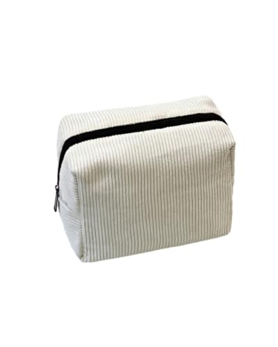 KGDUYC Bolsas De Cosméticos Para Mujer Bolsa De Cosméticos De Viaje De Maquillaje Pequeña Bolsa De Maquillaje Con Cordón Con Cremallera De Metal Bolsa De Maquillaje Para Viajes - Beige