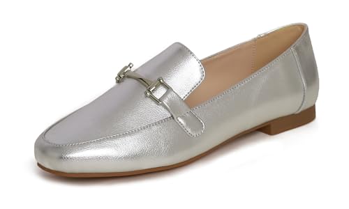 Silver Pointed Toe Loafers