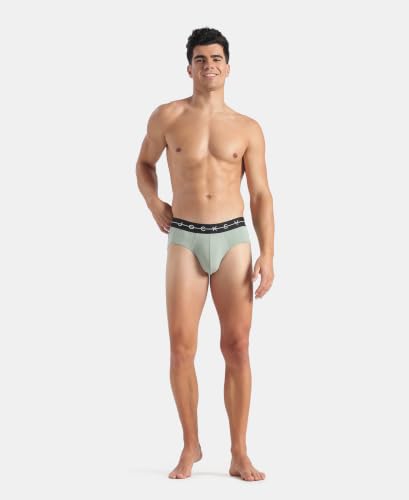 Image of Jockey NY15 Men Super Combed Cotton Elastane Stretch Solid Brief with Ultrasoft Waistband