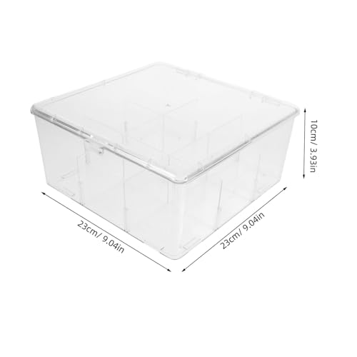 Boîte en acrylique transparent Housoutil avec couvercle et compartiments - 3