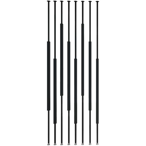 8 postes divisores de habitación de hierro ajustables de 7.5 pies de suelo a techo para pasillos, entradas y balcones, juego de columnas negras (230 cm)