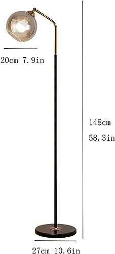 Lámpara de poste alto con pantalla ajustable y base de mármol 2