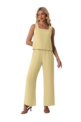 Lepunuo Two Piece Sets for Women Dressy Wide Leg Pants Lounge Sets - image 5