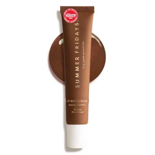 Image of Summer Fridays Tinted Lip Butter Balm - Conditioning Vegan Lip Balm for Instant Moisture, Shine & Hydration - Sheer-Tinted, Soothing Skincare - Hot Cocoa (.5 Oz)