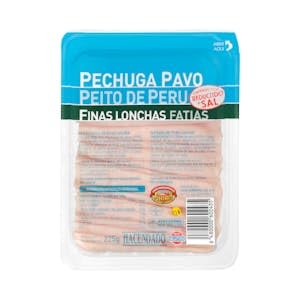 Pechuga de pavo bajo en sal Hacendado finas lonchas Paquete 225 g Pack 2