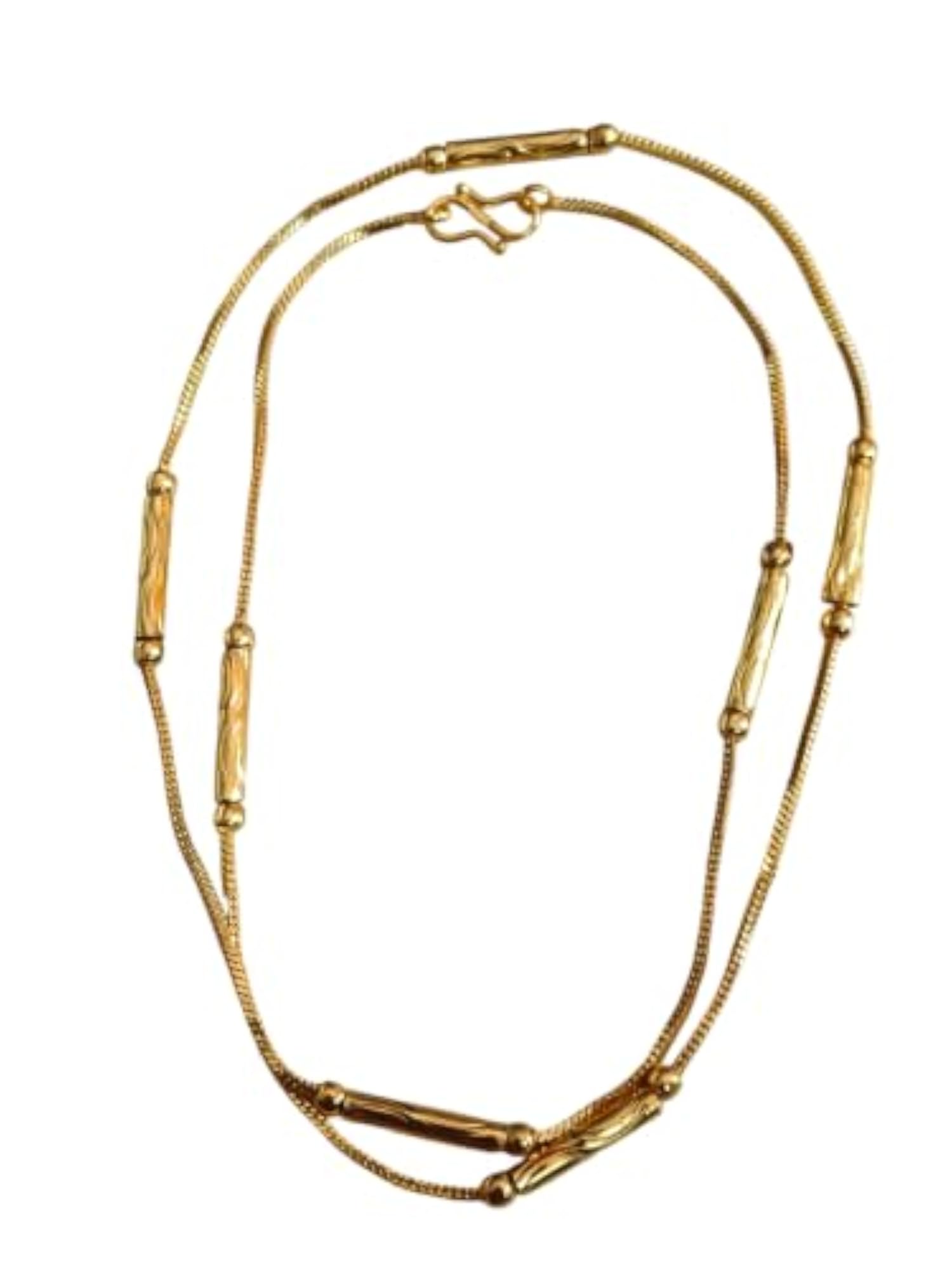 Gold Plated Brass Long Chain Necklace for Women