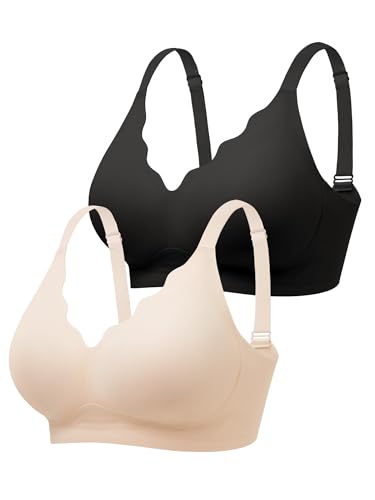 Image of Wireless Jelly Bras for Women No Underwire with Support - S-2XL Seamless Bralettes Everyday Comfort Tshirt Padded Bra