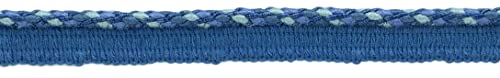 4/16" (0.5Cm) Marrakesh Collection Decorative Twisted Rope Cord Trim With Lip (Style# 0025Rw), Blue Multicolor #Vl09 (Sky Blue, Chocolate Brown, Cobalt Blue) 5 Yards (15 Ft/4.5M) #TOP7