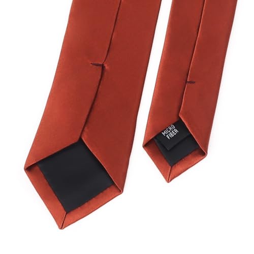 Image of Rust Skinny Tie Men Women 2 inch (5CM) Slim Necktie Solid Thin Ties Formal