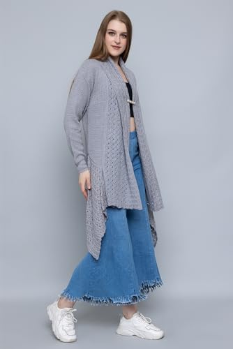 Image of Wear lusso Women's Woolen V-Neck Open Front Shrug Cardigan | Long Sleeve Winter Sweater for Girls & Ladies | Stylish Warm Outerwear in Trendy Colors