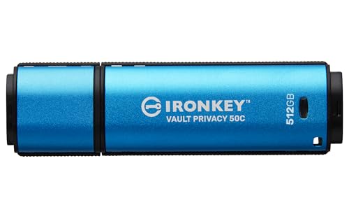 Image of Kingston Ironkey Vault Privacy 50 USB-C 512GB Encrypted Flash Drive | FIPS 197 Certified | XTS-AES 256-bit | BadUSB and Brute Force Protection | Mult-Password Option | IKVP50C /512GB