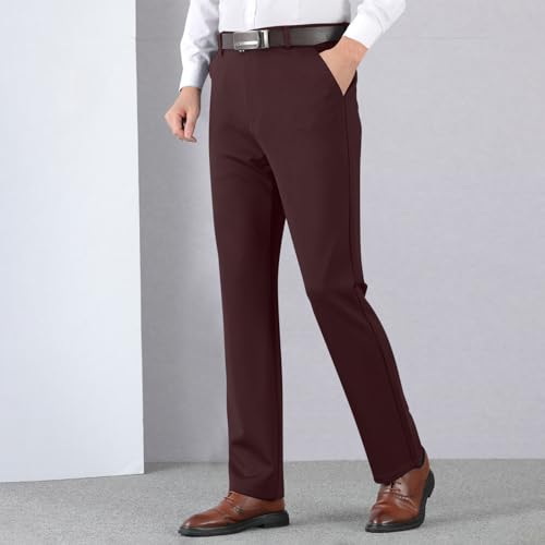 Casual Business Pants for Men Fall Plus Size Suit Pants Straight Leg Slacks Stretch Dress Pant Loose Fit Formal Pant2