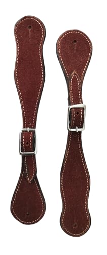 WEMBILS Leather Youth Spur Straps - Adjustable Durable & Stylish Pair for Men & Women (Brown)