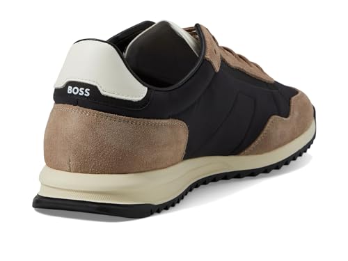 Image of BOSS Men's Zayn Low Profile Suede Leather Two Tone Sneaker