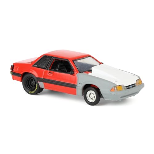 Greenlight 1/64 Ford Mustang LX 1987 Rojo Gris miniatura 2