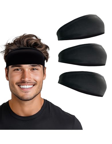 Supeniu - Sweat Wicking Sports Sweatband Headbands for Men & Women - Black Workout Headband for Running, Training, Yoga, and Basketball - Best Deal on Amazon