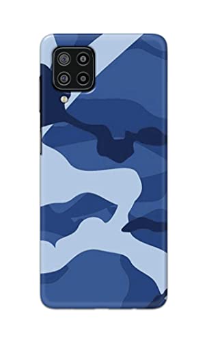 Image of Printed Hard Back Cover Case for Samsung Galaxy F22 4G | Samsung Galaxy M22 4G Back Cover (Army Blue Pattern) -702