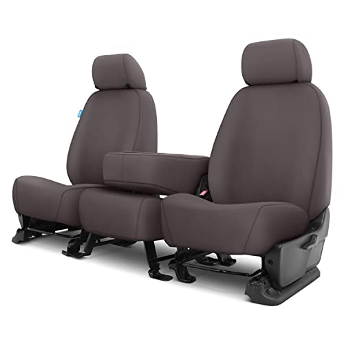 Covercraft Polycotton SeatSaver Custom Seat Covers | SS3480PCGY | 1st Row 40/20/40 Bench Seat | for 2019-2020 Ford F-150, 2019-2022 F-250/F-350 | Gray