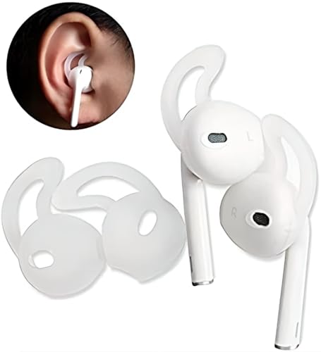Image of Scalebee Silicone Ear Tips Ear Hooks Compatible with Apple AirPods /EarPods,Silicone Soft Covers Anti-Slip Sport Earbud Tips, Anti-Drop Ear Hook Gel Headphones Earphones Tips (Clear) | For Apple AirPods /EarPods