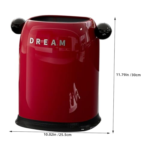 Caneca de basura plástica roja sin tapa grande miniatura 2