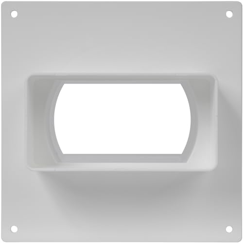 110x55mm Rechteckig zu 100mm Rund Verbinder mit Wandflansch - Flachkanäle zu Rundrohr Adapter - Klima, Lüftung, Heizung, Kühlung