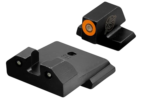 XS SIGHTS R3D Tritium Night Sight Orange for S&W M&P & M2.0 Shield, Shield Plus, Shield OR, & Shield X, Front and Rear Glow in The Dark Tritium for Tactical Applications