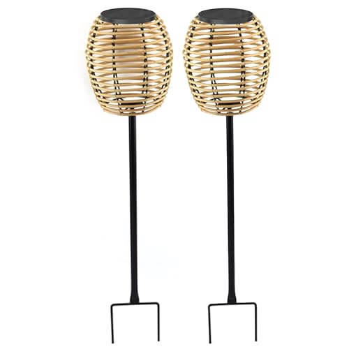 Balises solaires Lumisky BAVINA en poly rotin H71.5cm avec télécommande - 2