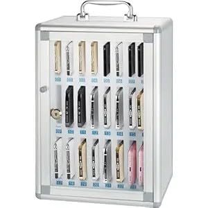 Suptikes 24-Slot Metal Cell Phone Locker with Lock | Mobile Phone Storage Cabinet for Schools, Offices, Gyms & Institutions