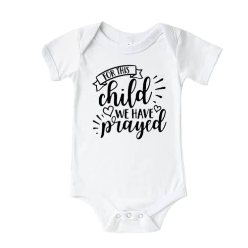 Image of For This Child We Prayed Rainbow Baby Announcement Onesie, Christian IVF Pregnancy Reveal, Infertility Onesies, Miracle Baby, Surprise Pregnancy Announcement Gifts Grandparents, Husband, Family.
