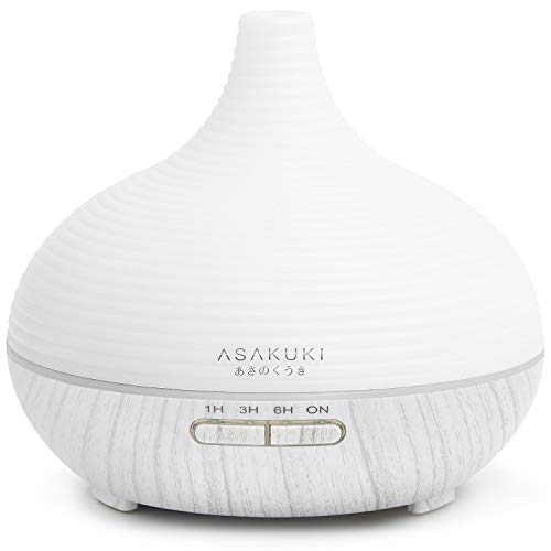 ASAKUKI 300ml Essential Oil Diffuser, Cool Mist Humidifier for Home and Office, Quiet
