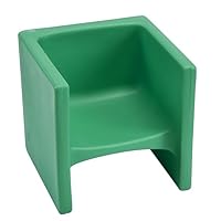 Children's Factory 3-in-1 Cube Chair for Kids, Flexible Seating Classroom Furniture, 1-Pack, Green