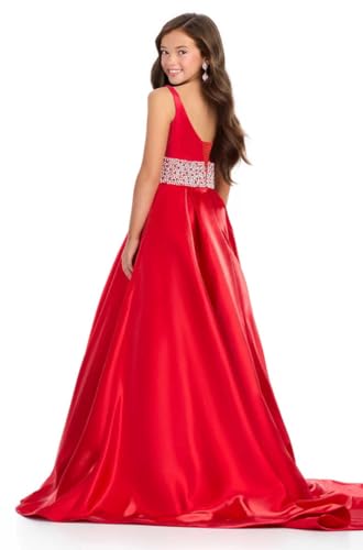 Girls Beaded Miss National Pageant Dresses Rhinestones Princess Kids Flower Girl Dress2