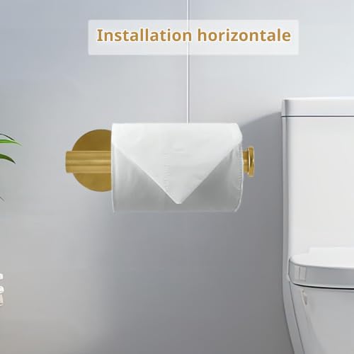 Porte-papier WC autocollant inox SUS304 doré Markcco