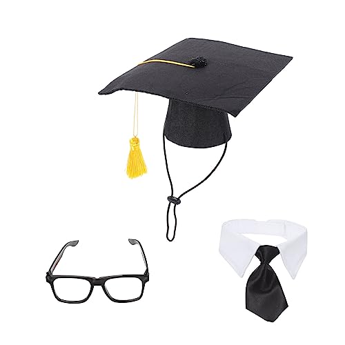 1 conjunto de traje decorativo de formatura para animais de estimação chapéu de formatura decoração
