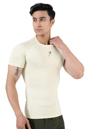 Image of FUAARK Men's Half Sleeve Compression T-Shirt - Athletic Base Layer for Fitness