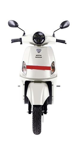 Image of eblu India's 1st Family e Scooter - Feo X - Typical Driving range 110km per charge - Top speed 60 kmph, Xtra - SPACE | COMFORT | SAFETY |STABILITY (Traffic White)