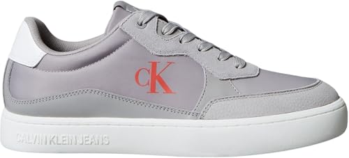 Calvin Klein Jeans Classica Cupsole MG Nylon Mix Ym0ym01304 Low Top Uomo, Paprika Grigio Formale Grigio a Guscio d'uovo, 45 EU