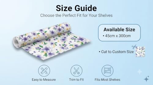 Image of Dribble (45cm X 300cm) Eva Shelf Liner Mat Roll, Non Slip Drawer & Cabinet Liner for Kitchen, Waterproof Oilproof Washable Fridge Mat, Anti Skid Multipurpose Mat (Spring Lavender Purple)