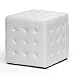 Baxton Studio Siskal Modern Cube Ottoman, White, Set of 2,
