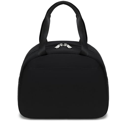 abshoo Lunch Bag for Women Girls Reusable Tote Lunch Bags Insulated Lunch Bag for School Work Picnic Travel (Black)