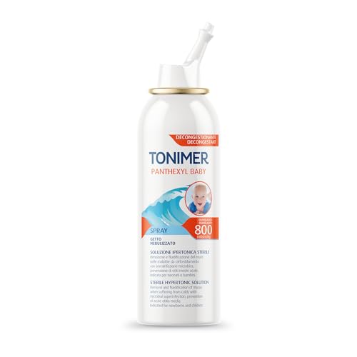 Tonimer Lab Panthexyl Baby Spray – 100 ml – Soluzione Ipertonica Sterile di Acqua di Mare con Xilitolo e Pantenolo – Rimuove il Muco, Igienizza, Decongestiona - Per Neonati e Bambini